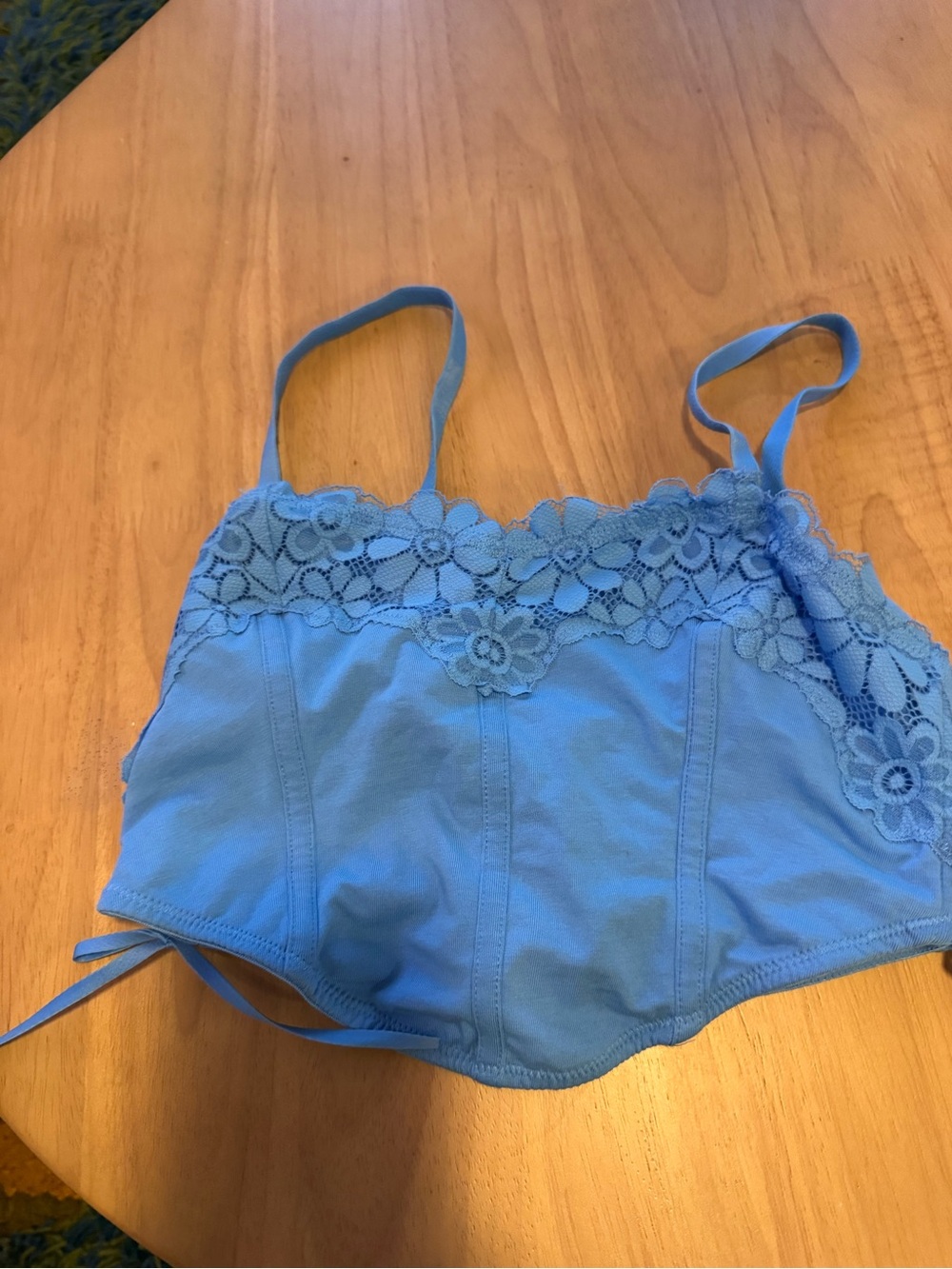 Colsie Blue Floral Lace Bandeau Cami